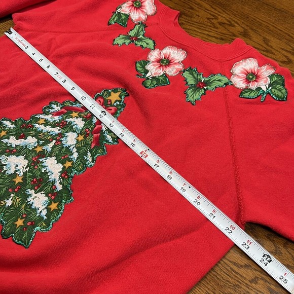 VTG Ugly Christmas Sweatshirt Hanes Her Way Size Large - Picture 8 of 9